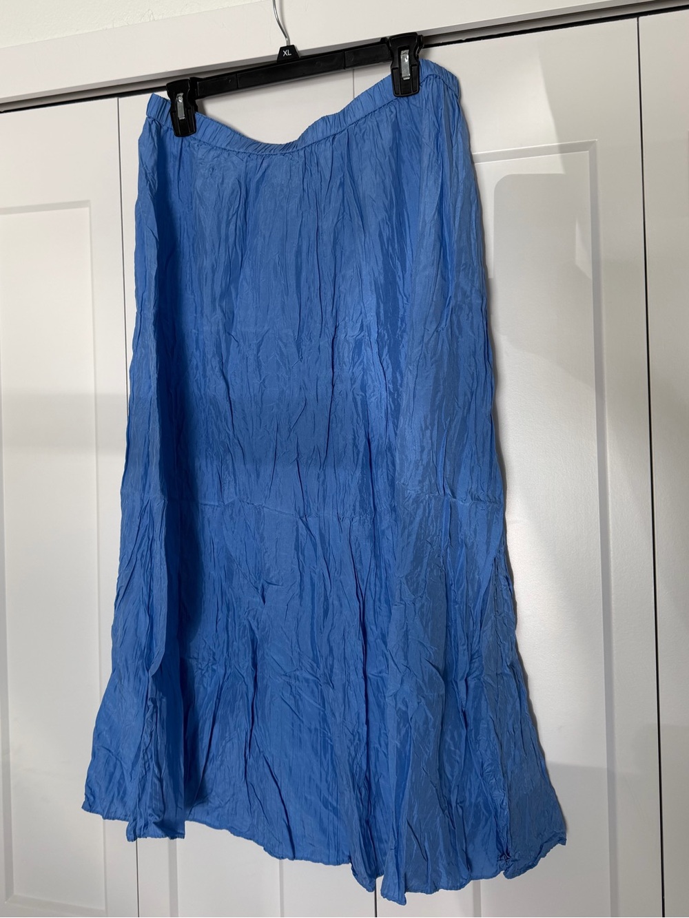 Eileen Fisher 100% Silk Sky Blue Midi Skirt
